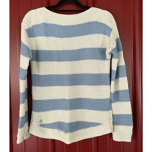 Lauren Ralph Lauren Sweater Classic Nautical Striped Knit Pullover Womens Large - Picture 2 of 7